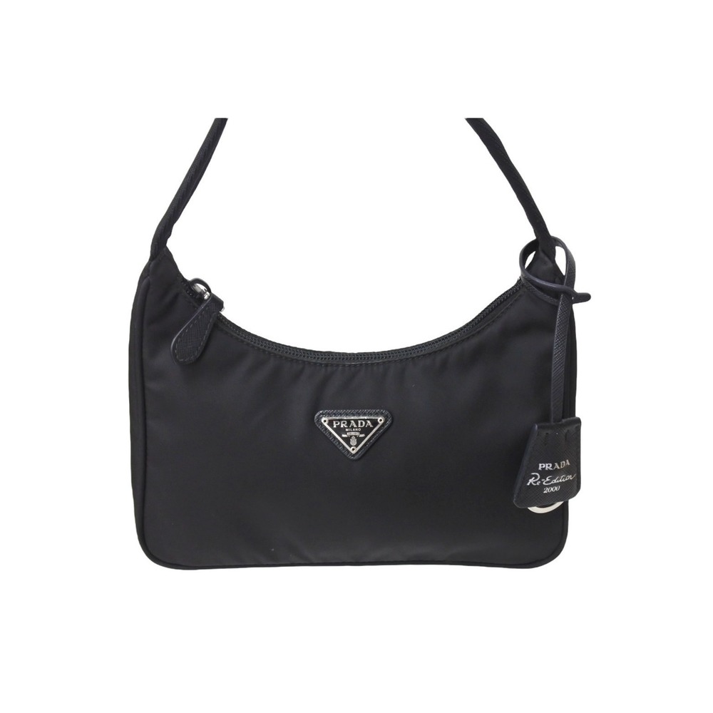 Prada Hobo Nylon Re-Edition 2000 Handbag Black